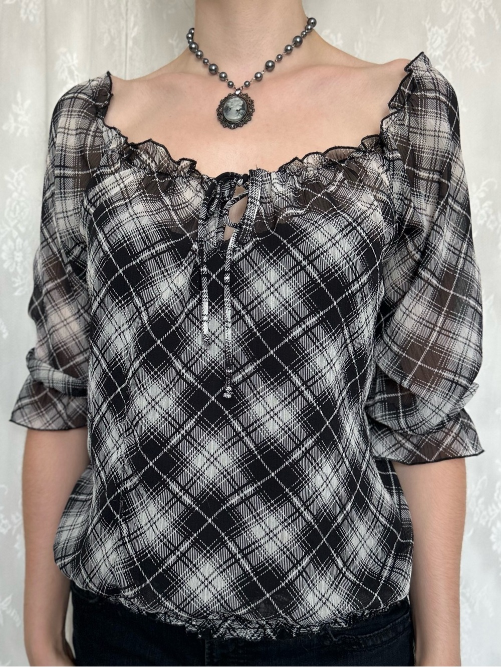 Vintage Vamp Whimsygoth Off The Shoulder Blouse